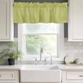 thumbnail image 3 of Vintage Fruit Green Rod Pocket Curtain Valance, Farmhouse Retro Solid Color Linen Texture Farmhouse Window Valance for Living Room, Bedroom, Kitchen 42"W x 12"L, 3 of 9