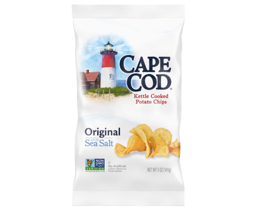 Cape Cod , Kettle Cooked Potato Chips, Original Made With Sea Salt, 5