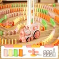 thumbnail image 1 of Dosaele Automatic Domino Train Toy  Stacked Creative Game  Cool Sound And Light Building Block Set Toy  Suitable For Christmas  Halloween  Thanksgiving Gifts [60 Dominoes  Batteries Not I, 1 of 7