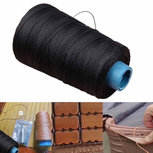 Hilo de nylon hilo para todo uso para máquinas de coser 300 m 0.6 mm Hilo de costura para artesanías interiores y exteriores Negro