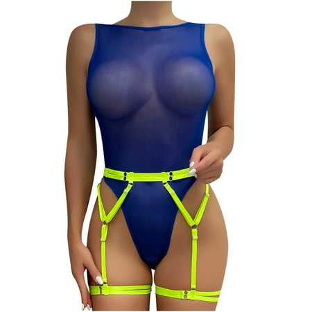 

Women s Erotic Lingerie Mesh One-piece Suit Splicing Personality Sexy Set