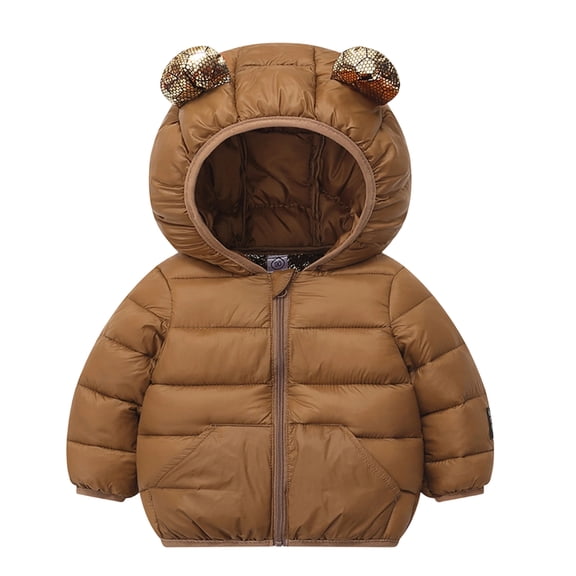 Abcomgle Toddler Winter Coats for Girls 3t Lightweight Puffer Padded Infant Winter Coat Cute Bear Ears Hooded Infant Puffer Coat Winter Warm Puffer Jacket Boys