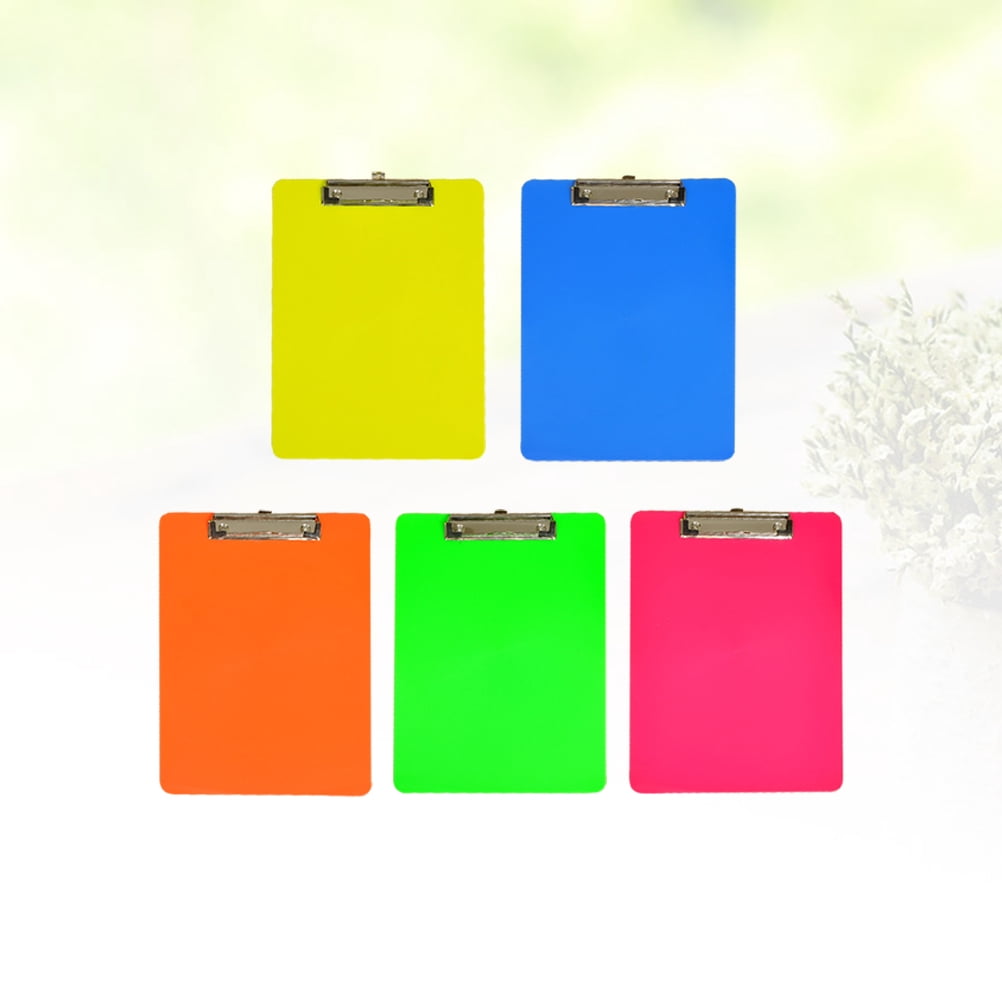 5pcs Plastic A4 Clipboards Colorful Profile Clip Hardboard Paper Holder Writing Memo Folders for Office Shop Home （320x225mm）(Red