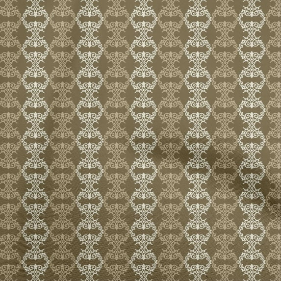 oneOone Velvet Tawny Brown Fabric Damask Fabric For Sewing Printed Craft Fabric By The Yard 58 Inch Wide