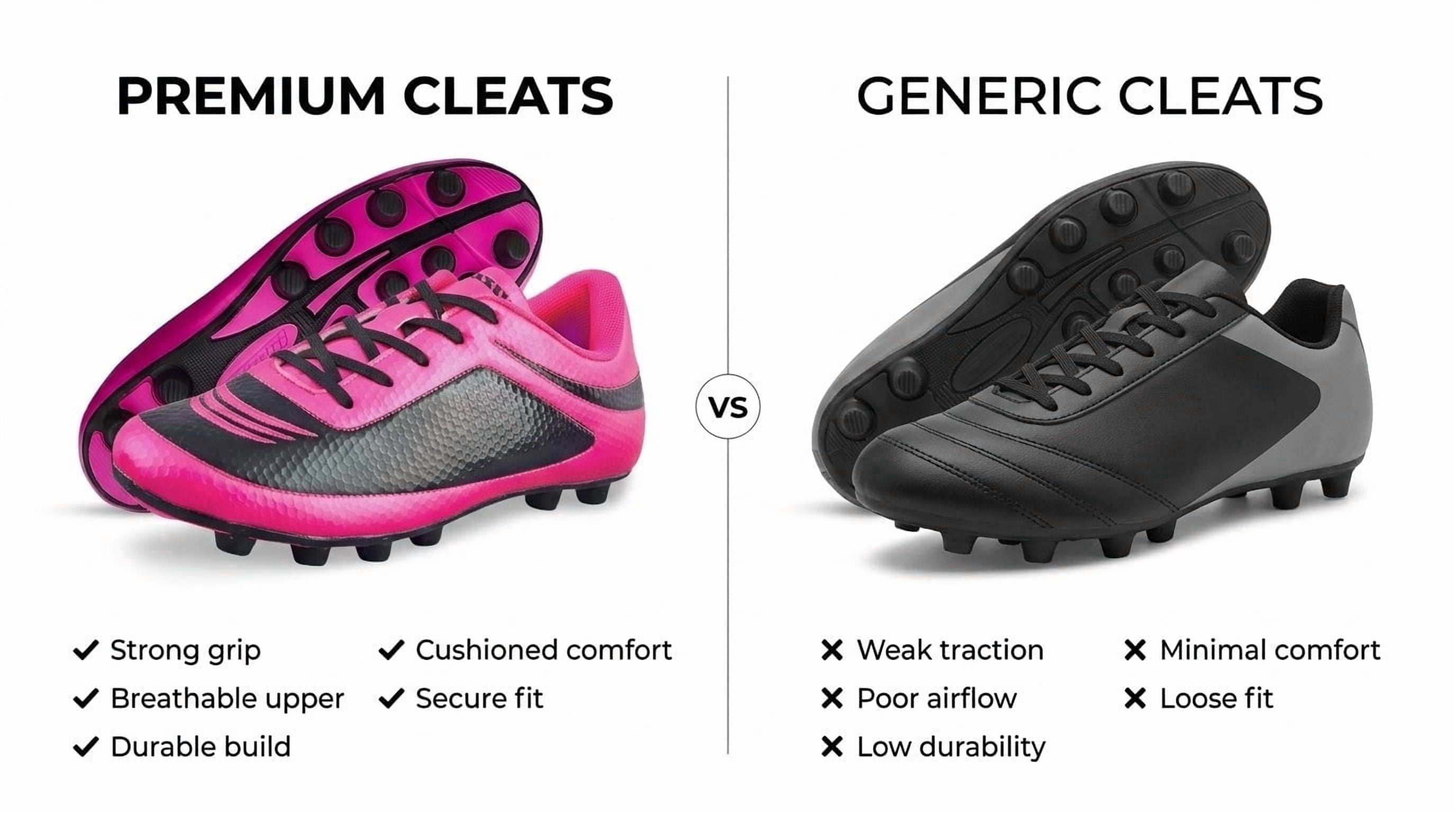 &nbsp;Vizari USA Infinity Soccer Cleats for Kids – Lightweight, Durable Youth Firm Ground Soccer Shoes for Boys and Girls - Pink, 11.5
