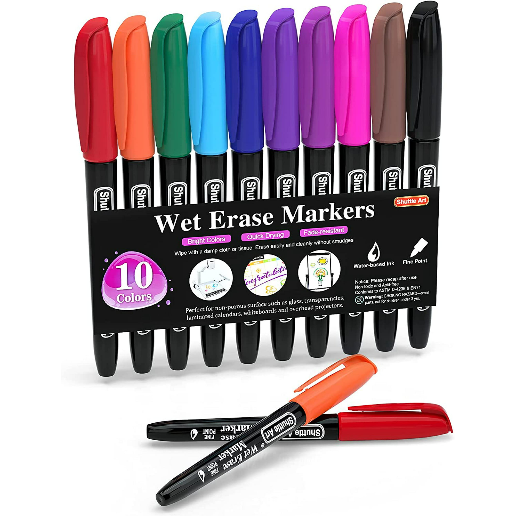 Værdiløs godt træt af Wet Erase Markers, Shuttle Art 12 Colors 1mm Fine Tip Overhead Projectors  Transparency Smudge-Free Markers, Works for Laminated Calendars Whiteboard  Schedule Glass, Wipe with Water | Walmart Canada