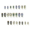 thumbnail image 3 of 24Pcs Halloween Press on Nails Medium Wizard Ghost Fake Nails Ghost Glue on Nails Goth False Nails Halloween Stick on Nails Handmade Halloween Plastic Nails for Women, 3 of 6