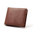thumbnail image 1 of Cartera de hombre Crazy Horse de primera capa de piel de vacuno, cartera retro para hombre, 1 of 1