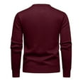 thumbnail image 3 of T-shirt Homme Hiver Lozenge Manches Longues Chandail Chaud Couleur Unie Rouge Tops Automne Taille TTTTG, 3 of 3
