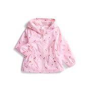 Toddler Girl Windbreaker Jacket with Hood, Sizes 12M-5T