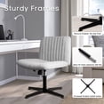 thumbnail image 5 of Vitesse Armless Office Desk Chair No Wheels,Fabric Padded Modern Swivel Vanity Chair,Height Adjustable Wide Seat Computer Task Chair for Home Office, 5 of 7