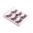 thumbnail image 3 of 3x pestañas postizas pestañas esponjosas, 3 pares de pestañas superiores, paquete múltiple, resistente al agua, pestañas artificiales 3D suaves Estilo E, 3 of 8