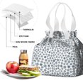 thumbnail image 4 of Blue Christmas Snowflake Pattern Drawstring Lunch Bag Women - Drawstring Lunch Bag Insulated for Work Office - Stain-Resistant Large Lunchbags for Women with Multi-Pockets, 4 of 6