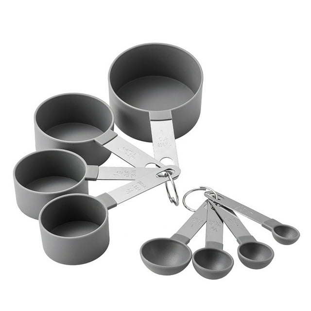 Yeacher 8PCS Measuring Spoons Measuring Cups Set for Dry and Liquid Ingredients Baking Utensils Stainless Steel Cookware Set Kitchen Gadgets