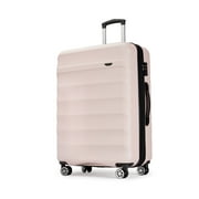 GinzaTravel 28" Checked Luggage,Hard Suitcase with Spinner Wheels, Travel Luggage Set,Light Pink