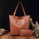 thumbnail image 5 of Bolso de mano de cuero suave para mujer, de un solo hombro, de cuero encerado vintage, de gran capacidad, moderno, nuevo, con bolsillo, 5 of 5