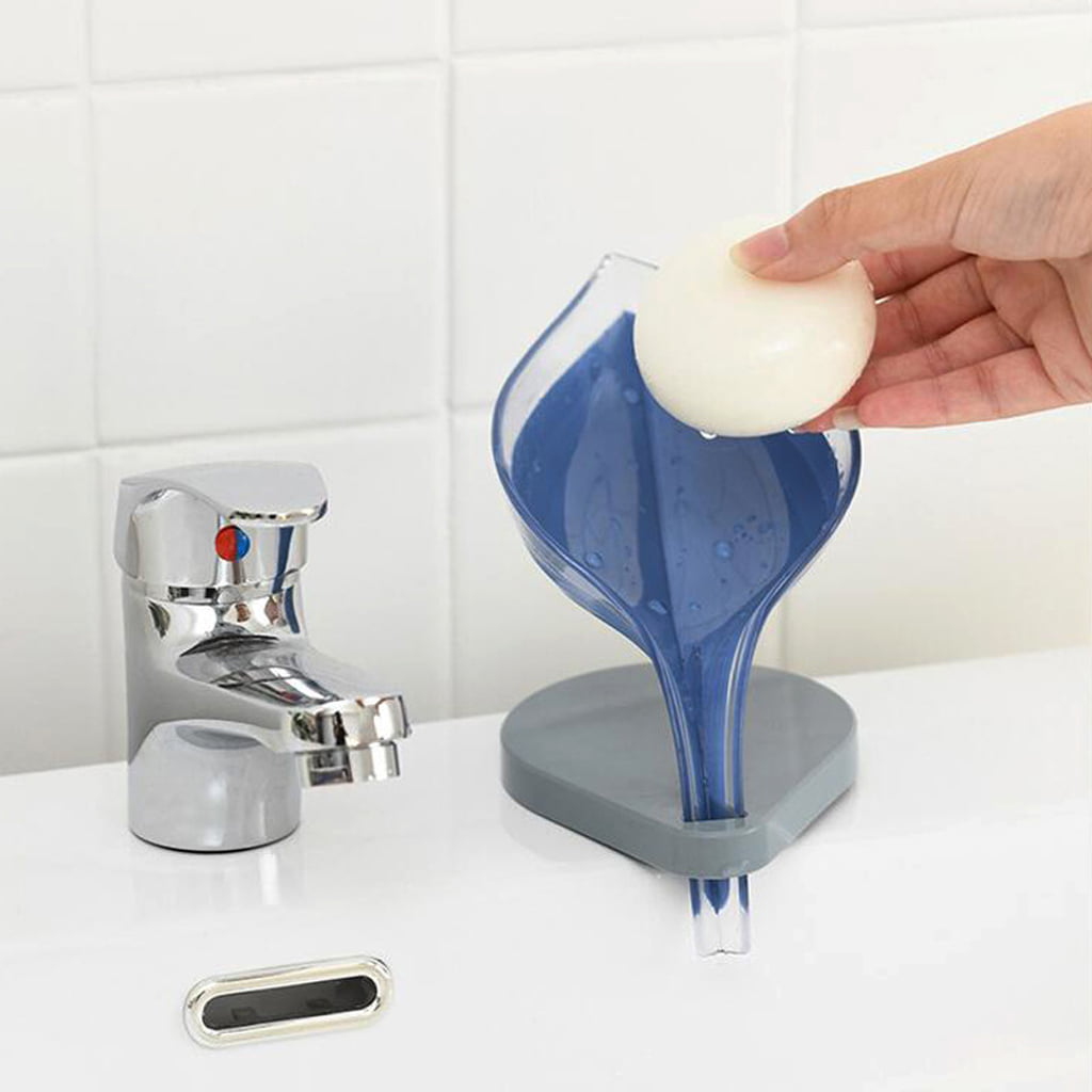 Drain Soap Box Holder Strong Stick Suction Rack Dish Bathroom Storage Case Tray 