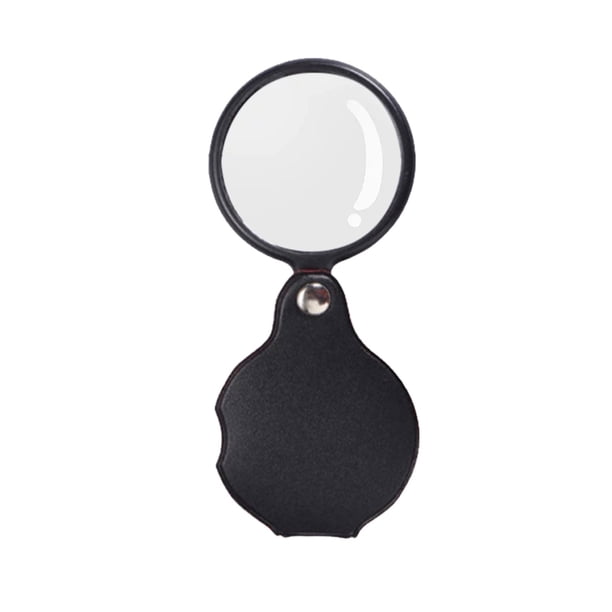 Lupa De Bolsillo Pequeña 10X Mini Lupa Plegable Con Funda Protectora Giratoria De Cuero. Ideal Para Lectura, Ciencia, Joyería, Aficiones Y Libros.