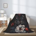 thumbnail image 2 of Throw Blanket for Couch Sofa and Bed, Midnight Butterfly Floral Dream Super Soft Plush Throw Blanket, Fuzzy Cuteness Comfy Warm Washable Flannel Blanket & Throws for All Season 80"x60", 2 of 5