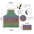 thumbnail image 7 of Gradient Color Checkered Pattern Apron-Garden Aprons for Women with Pockets-Cotton Linen Waterproof Kitchen Cooking Gardening Aprons Adjustable for Kitchen,Cooking,BBQ and Salon 33x27 Inch, 7 of 7