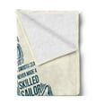 thumbnail image 2 of Anchor Soft Flannel Fleece Throw Blanket, Anchor Skilled Sailor Adventures Under the Sea Nautical Vintage Art, Cozy Plush for Indoor and Outdoor Use, 50" x 70", Blue Cream, by Ambesonne, 2 of 5