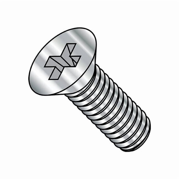 1/4"-20 x 1-1/4 in Phillips Flat Machine Screw, Plain Stainless Steel, 1000 PK
