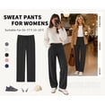 thumbnail image 2 of SWQZVT Womens Sweatpants Straight Leg Sweat Pants Elastic Waisted Trousers with Pockets Drawstring Workout Pants, 2 of 7