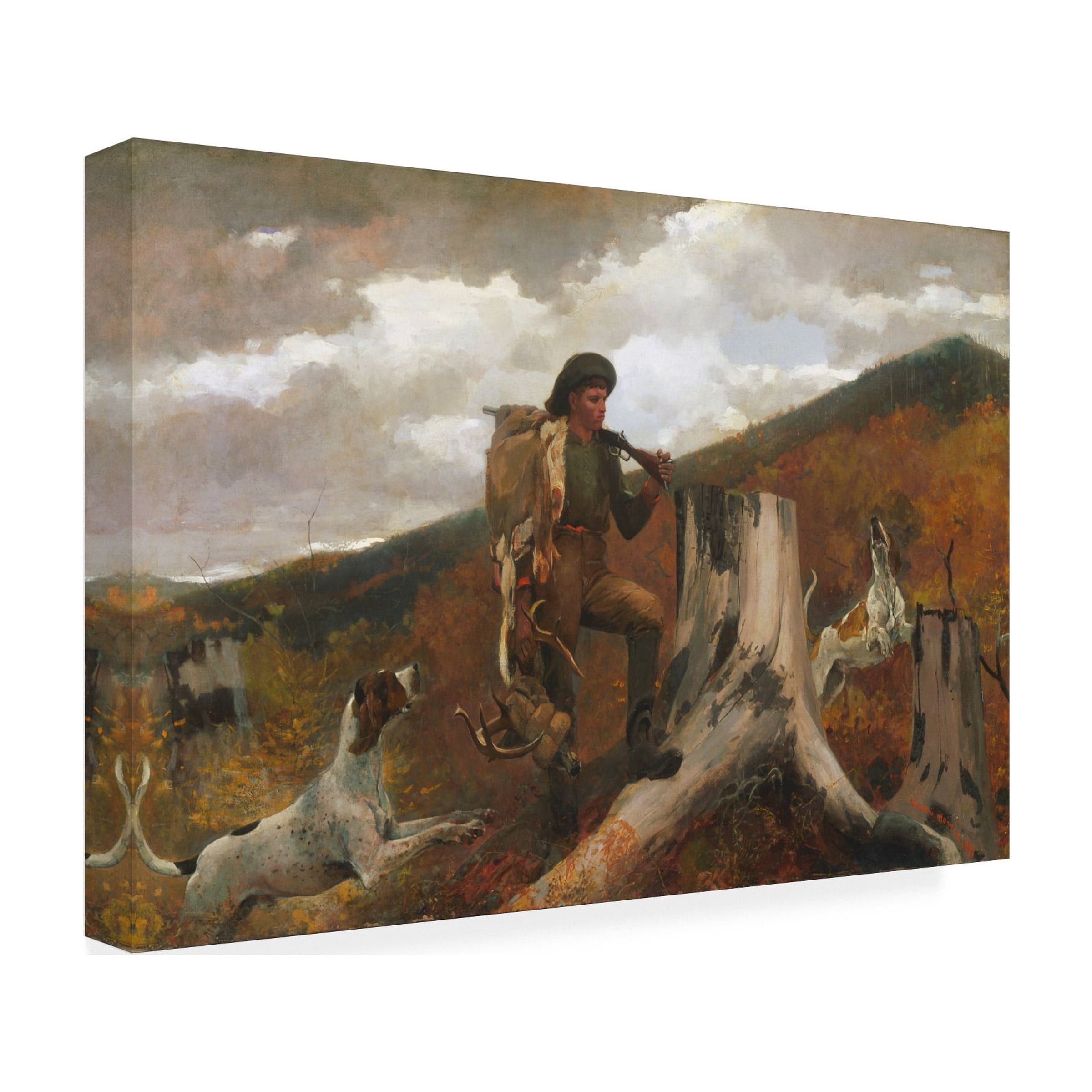 Homer 'A Hunter And His Dogs' Canvas Art