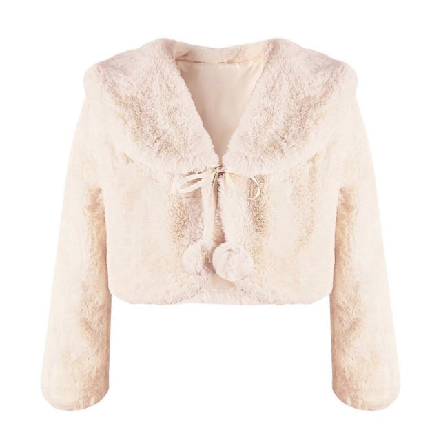 Girls Faux Furs Dress Coat Princesses Cape Winter Elegant Long Sleeve Cardigan for Winter Elegances Gray XL