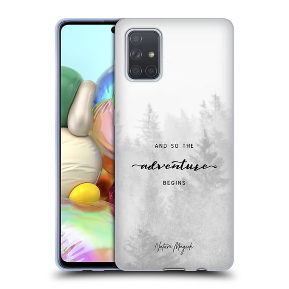 Head Case Designs Officially Licensed Nature Magick So The Adventure Begins Quote Black And White Forest Soft Gel Case Compatible with Samsung Galaxy A71 (2019)