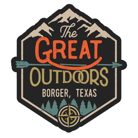 Borger Texas The Great Outdoors Design 4-Inch Vinyl Decal Sticker