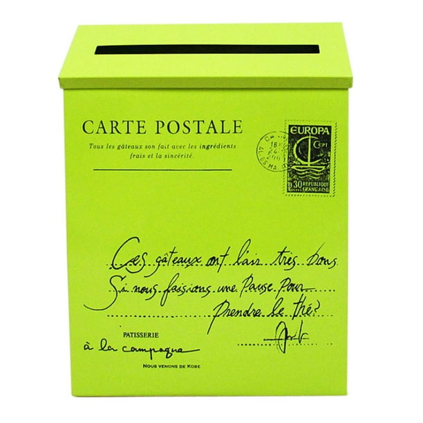 Buzón de correo galvanizado para pared, buzón para cartas, buzón para llaves Verde