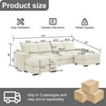 thumbnail image 2 of U-Shaped Modular Sectional Sofa with 2 Ottomans, Soft Corduroy Fabric, Deep Seat Couch for Living Room, Apartment, Office, Family Gatherings (Beige), 2 of 9
