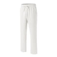 thumbnail image 5 of Men Casual Sport Pants Men Spring And Summer Pant Casual All Solid Color Painting Cotton Linen Loose Plus Size Trouser Fashion Beach Pockets Pant, 5 of 6