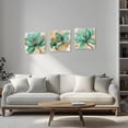 thumbnail image 4 of ZHONGYUTONG 3 Piece Flower Canvas Wall Art Butterfly and Lotus Pictures Wall Decor Floral Painting for Living Room Decor Framed (24.00" x 24.00" x 3PCS), 4 of 5