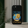 thumbnail image 4 of DistinctInk MagSafe Tough Case for Apple iPhone 15 (6.1" Screen) - Good Times And Tan Lines - Tempered Glass Back, 4 of 6