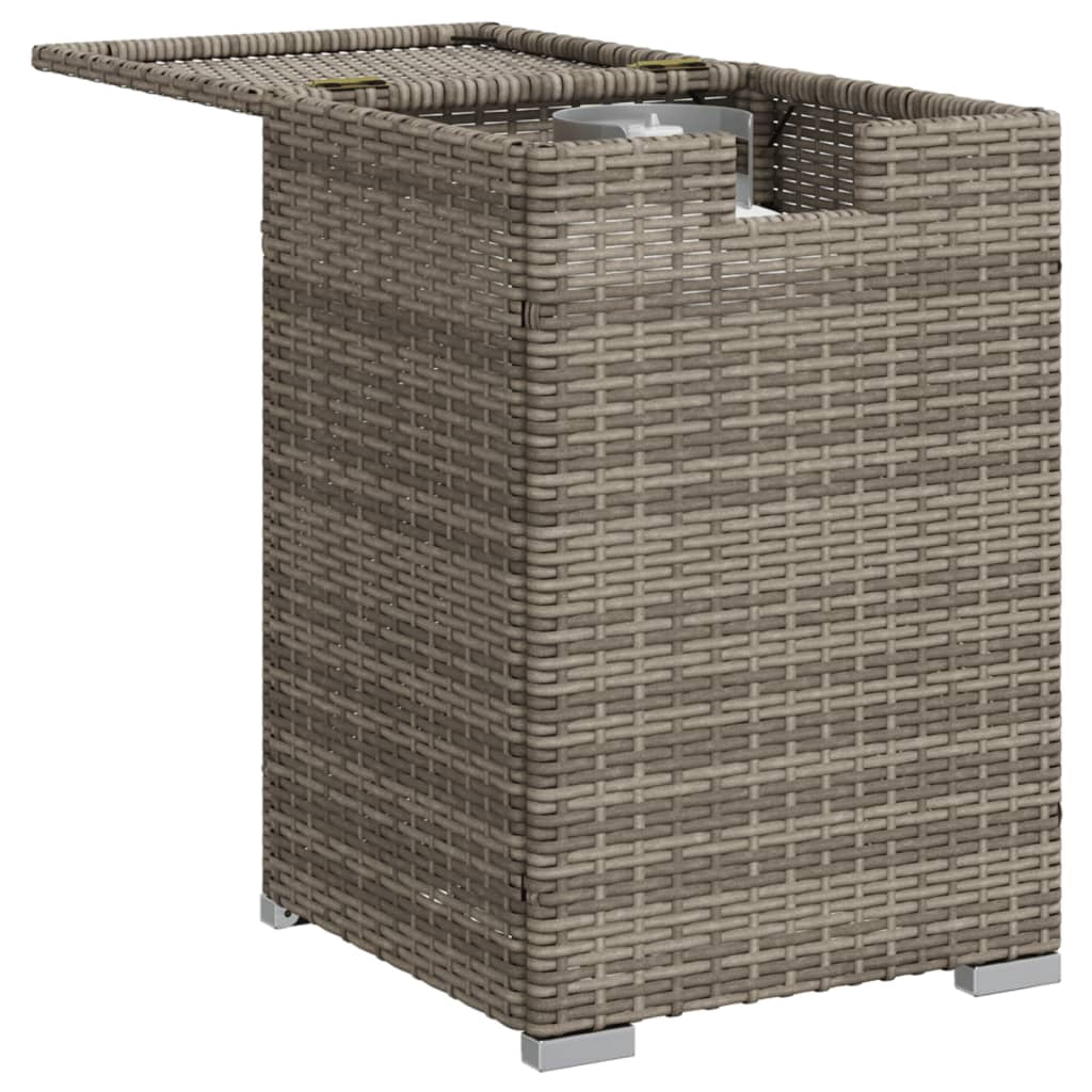 vidaXL Propane Tank Cover Table Gray 15.7"x15.7"x23.6" Poly Rattan