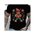 thumbnail image 6 of Christmas Gingerbread Man Men's T-Shirt |   3D Fun Holiday Print Short Sleeve |   Large Size Breathable Polyester Fiber |   Christmas themed party tops, 6 of 6