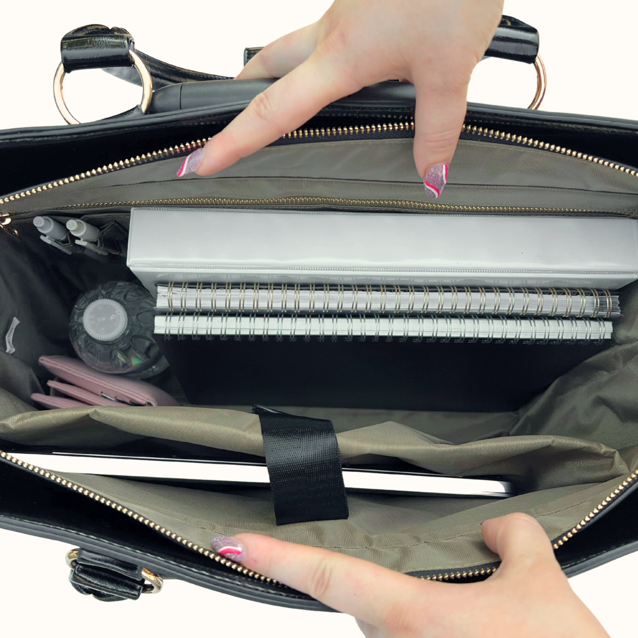 London Leopard Rolling Laptop Bag for Women Computer Case | Fits 13"-17" Laptop | Stylish Business Briefcase for Ladies