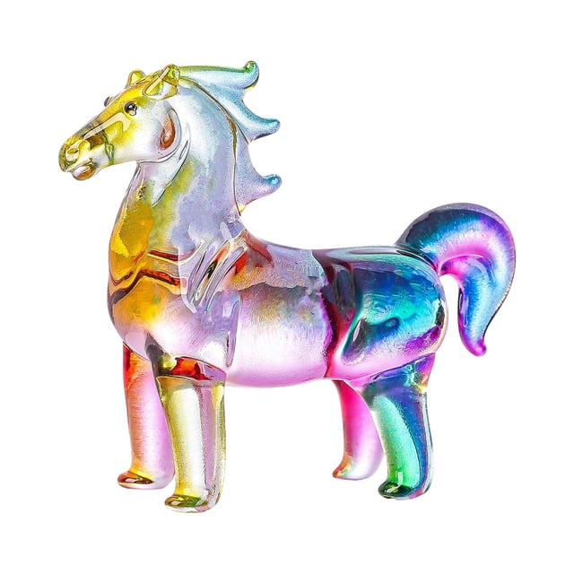 Figura de caballo de cristal, realista, robusta, decorativa, para mesa, escultura artística Vistoso