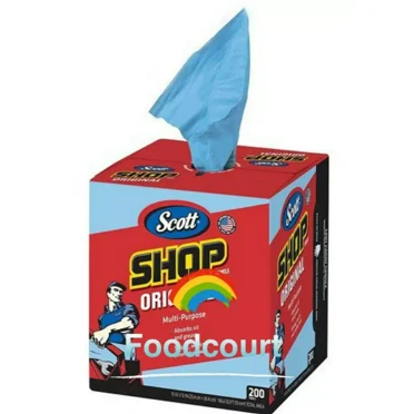Blue Shop Towels Box – 200 Heavy-Duty Paper Towels, 10" x 12" – Ideal for Cleaning, Automotive, Workshop, and Industrial Use