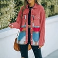 thumbnail image 3 of Chaqueta vaquera rasgada con solapa para mujer, chaqueta larga de moda para otoño e invierno, chaqueta con bolsillos, abrigo estándar, abrigo holgado, ropa de calle, 3 of 5