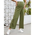 thumbnail image 3 of Maternity Pants Women's Smocked High Waisted Double Breasted Wide Leg Trousers Pregnancy Sweatpants, 3 of 5