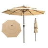 Sunisery 3 Tiers Outdoor Sunshade Umbrella, Solid Color Beach Umbrella