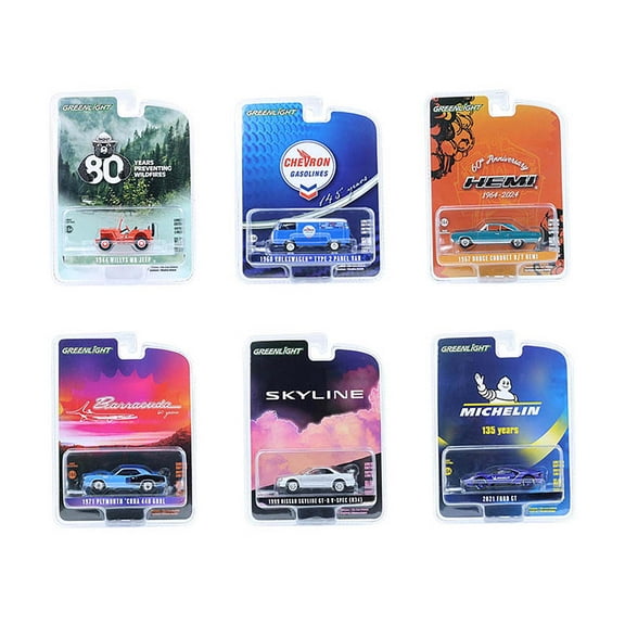 "Anniversary Collection" Set of 6 pieces Series 17 1/64 Diecast Model Car by Greenlight