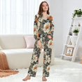 thumbnail image 6 of FORMRS Womens Pajama Set Long Sleeve Top and Pants with Pockets Soft Comfy Lounge Sleepwear, Sizes S-2XL, Gray Floral Pattern, 6 of 7