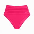 thumbnail image 4 of TOWED22 High Waisted Bikini Bottoms Ruched Tummy Control Swimsuits Bottoms Sexy Swim Bottom Bathing Suits for Women(Hot Pink,M), 4 of 5