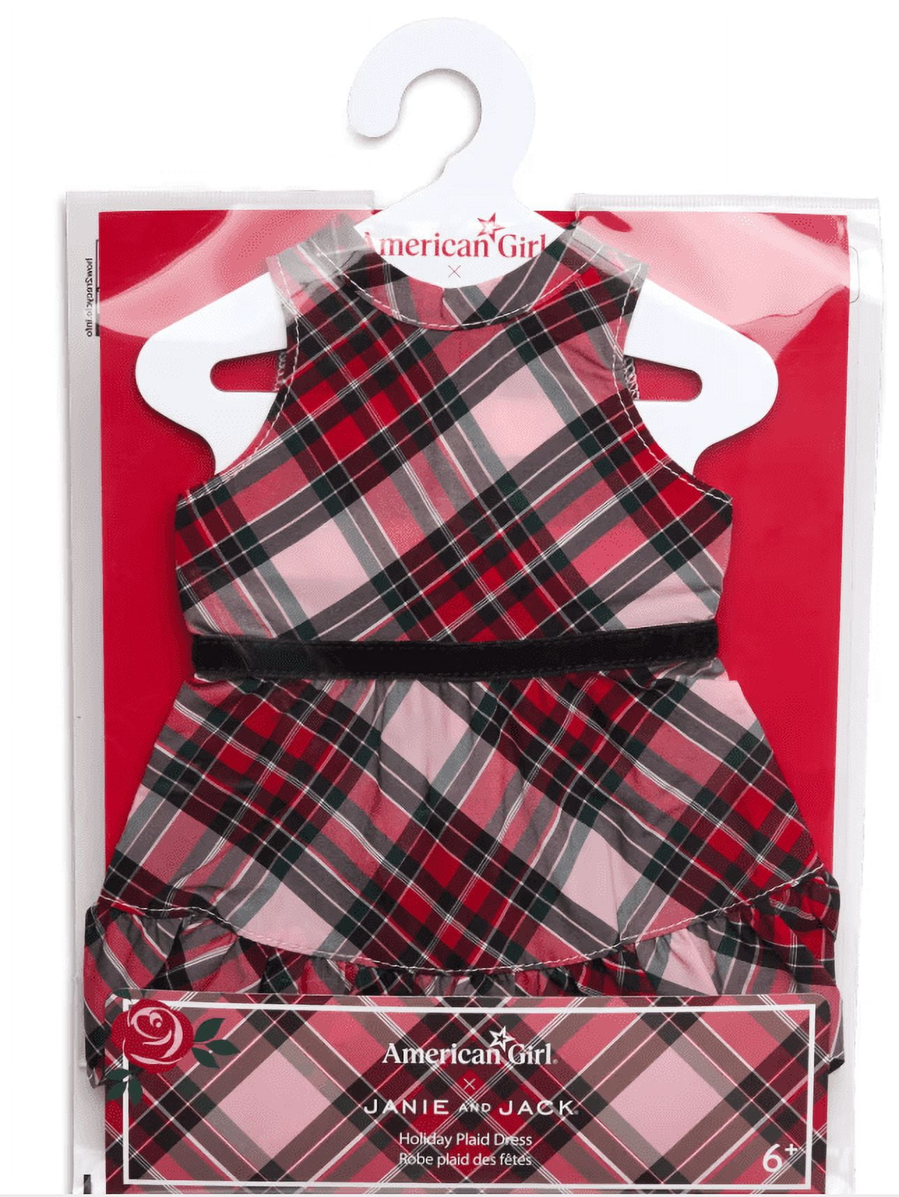 American Girl X Janie and Jack Holiday Plaid Dress for 18 inch Dolls