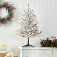 thumbnail image 7 of Nearly Natural 3' Flocked Fraser Fir Artificial Christmas Tree with 200 Warm White Lights and 481 Bendable Branches, 7 of 7