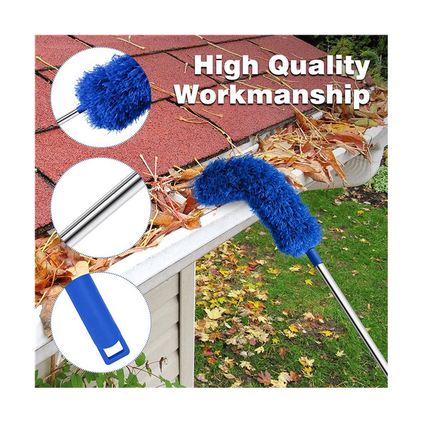 Gutter Cleaning Brush Roofing Tool with Telescopic Extendable Pole 8.2Ft Guard Cleaner Tool Easy